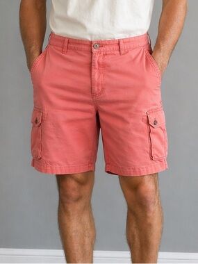 IZOD Salmon Pink Cargo Shorts Men’s Size 42 Cotton Casual Summer